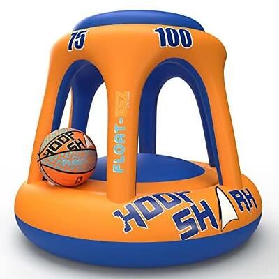 #ad Swimming Pool Basketball Hoop Set by Hoop Shark Orange Blue Inflatable Hoop
