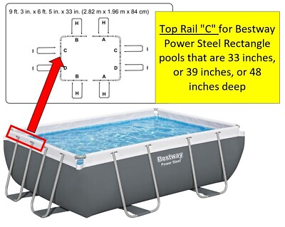 #ad Bestway Top Rail quot;Cquot; for 33 39 or 48 inch deep Power Steel Frame Pools