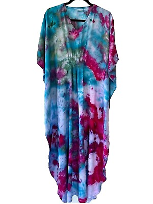 Boho Colorful Ice Tie dye Caftan dress