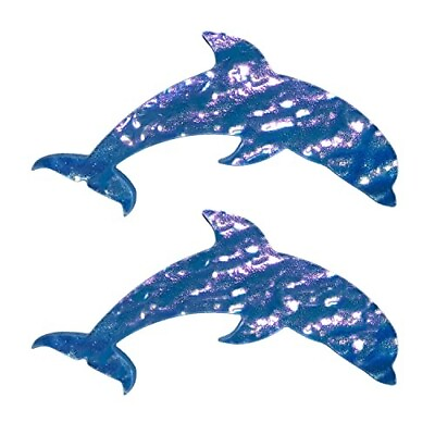 #ad Dolphin Glass Swimming Pool Step Marker Mosaic 8quot;x4.5quot; Deep Blue 2 Pack