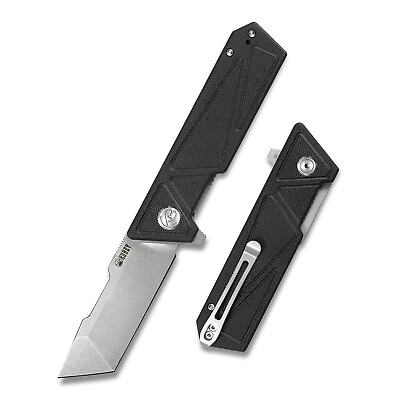 Kubey Avenger Folding Pocket Knife Tanto D2 Blade G10 Handle w Reversible Clip