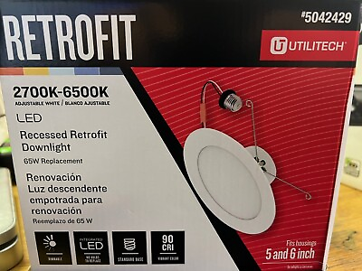 #ad 4 Pack Utilitech Retrofit Kit 6 Pack White 5 in or 6 in LED Recessed Downlight