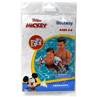 Mickey Mouse Swimming Pool Inflatable Arm Floaties NEW UNOPENED