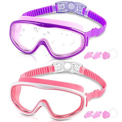 Kids Goggles for Swimming for Age 3 15 2 Pack Kids Swim A. Purplepink