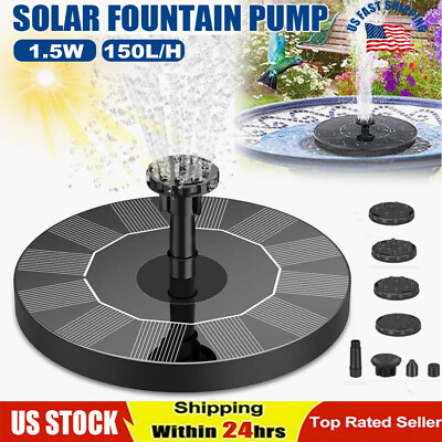 #ad Solar Water Panel Power Fountain Pump Kit Pool Garden Pond Watering Submersible