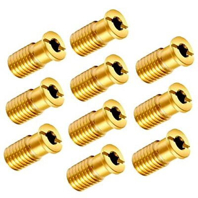 #ad 10 Pieces Brass Pool Cover Anchors Screws Pool Safety Cover Anchor Replacement