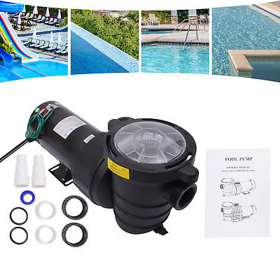 #ad 1.5 HP 1100W 92GPM Swimming Pool Water Pump In Above Ground Motor Strainer 1.5quot;