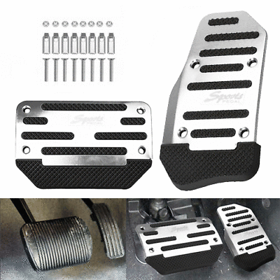 SILVER Non Slip Automatic Gas Brake Foot Pedal Pad Cover Car Accessories Parts