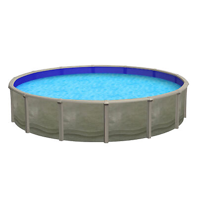 #ad Bluewave Trinity Round 52quot; Resin Above Ground Pool with 7quot; Top Rail in 24#x27;
