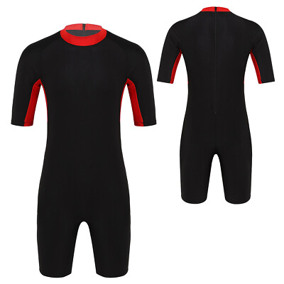 Men#x27;s One piece Bodysuit Shorty Wetsuit Diving Swimming Surfing Jumpsuit
