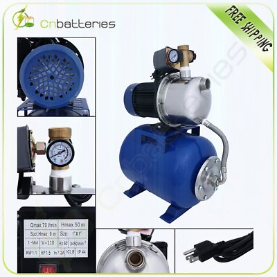 1.5 HP Shallow Well Garden Pump 1215GPH with Booster System amp; Pressure Tank