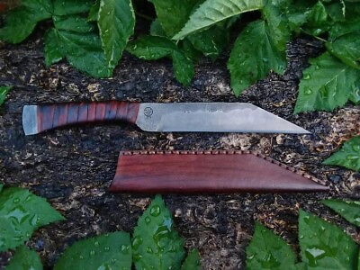 #ad Handmade Hand foredge Viking Seax Knife with Leather Sheath Cover. Best Knives