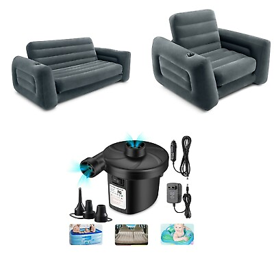Intex Pull Out Inflatable BedInflatable Chair Twin or Air Pump for Air Mattress
