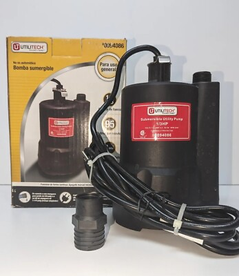 #ad UTILITECH Submersible Pump #0094086 1 3 Horse Power 25 Gallons Per Minute Tested