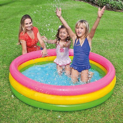 #ad Intex 58quot; x 13quot; Inflatable Sunset Glow Colorful Backyard Kids Vinyl Splash Pool