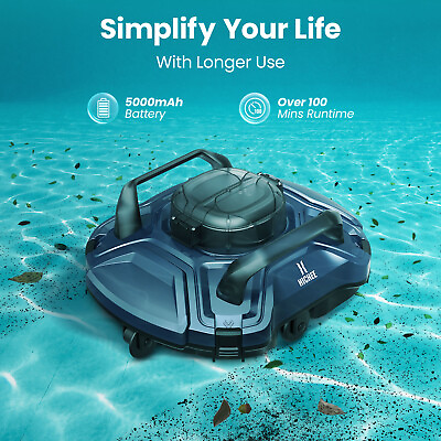 #ad Cordless Robotic Pool Vacuum Cleaner Automatic Intelligent Navigation Self Park