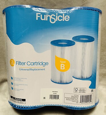 #ad NEW FunSicle 2 Pack TYPE B Universal Replacement Swim Pool Filter Cartridges