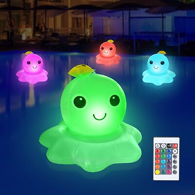 #ad Solar Floating Pool Light RGB Color Rotating Change Waterproof Garden Pond Lamp