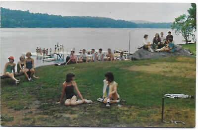 #ad Postcard CT Candlewood Lake Connecticut Boys amp; Girls Swimming at Summer Camp D26