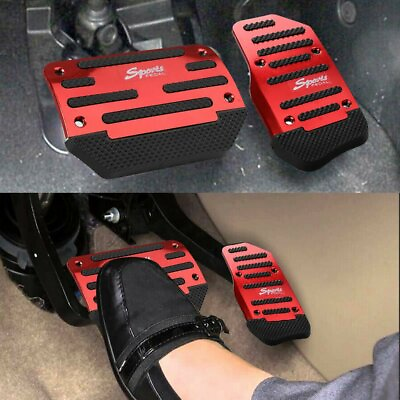 Universal Red Non Slip Automatic Gas Brake Foot Pedal Pad Cover Car Accessories