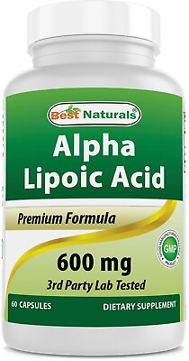 Best Naturals alpha lipoic acid 600 mg 60 capsules ALA Powerful Antioxidant