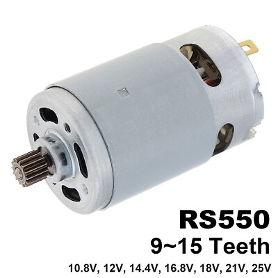 RS550 DC Motors 10.8V 12V 14.4V 16.8V 18V 21V 25V Drill Motor with 9 11 12 13
