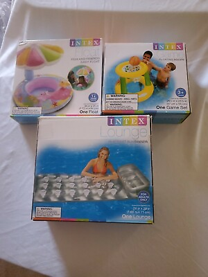 #ad Intex game set suntanner float fish and frients 3 pool floats