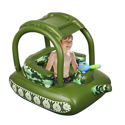 #ad Tank Pool Floats with Canopy Inflatable Pool Floats with Water Cannon Pool ...