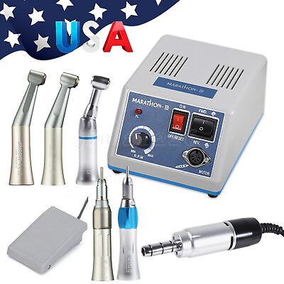 #ad Dental Lab Marathon Electric Micromotor Contra Angle Straight Handpiece Drill N3