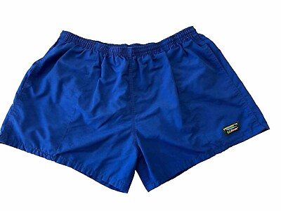 #ad #ad LL Bean Swim Trunks Men#x27;s XL Blue Shorts Pocket Lined Drawstring VTG USA