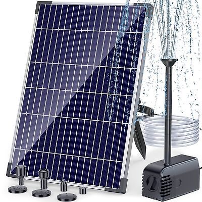 #ad #ad Solar Power Fountain Submersible Water Pump with Sponge Filter Panel Pond Pool