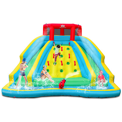 #ad #ad BOUNTECH Inflatable Mighty Bouncy Splash Pool Slide Park Climbing Wall 2 Slide