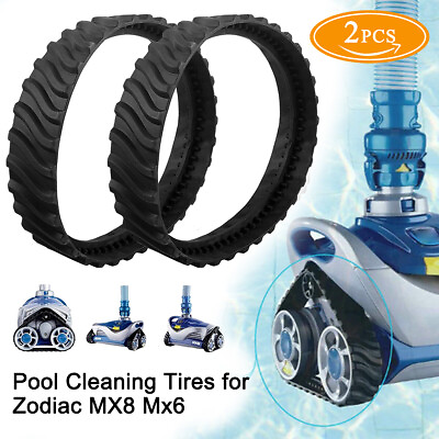 2PCS Home Swimming Pool Cleaner Tracks Tyres Tire Wheel For Zodiac MX8 MX6