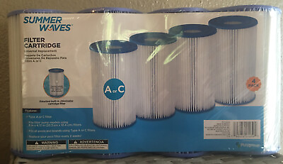 #ad 4 Pack Summer Waves Polygroup Pool Filter Cartridge A or C Type