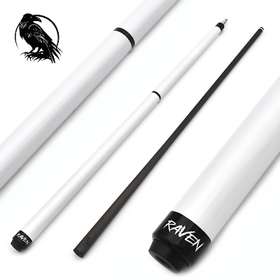 #ad Carbon Fiber pool cue RAVEN R2 White 12.4 or 11.8 Radial Joint Soft Tip