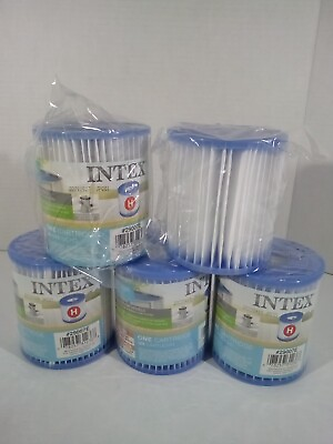 #ad 5pk Intex 29007E Type H Easy Set Filter Cartridge Replacement for Swimming Pools