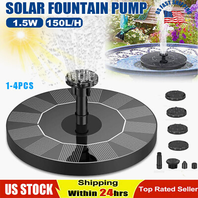 #ad Solar Power Fountain Submersible Floating Water Pump Bath Pond Garden Pool