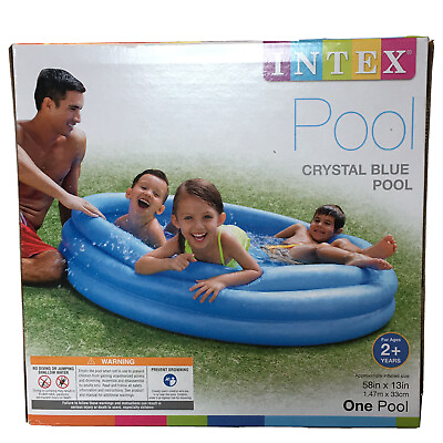 #ad Intex Crystal Blue Inflatable Vinyl Pool Round 58 Inches 13 Inches Deep NIB