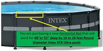 #ad 12428A Horizontal Rail Intex Pool Round 16#x27; to 26#x27; OD by 48quot; or 52quot; deep