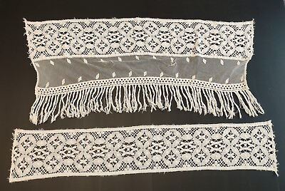#ad Table Center Doily Above Of Fireplace Cotton Hook Handmade Linen Antique
