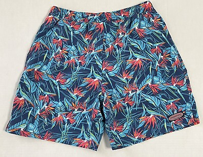 #ad Vineyard Vines Men’s Medium Lined Floral Hawaiian Swim Trunk Board Shorts