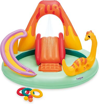 #ad #ad 6 ft Inflatable Playcenter with Kids Slide Water Sprayer Above Ground Pool