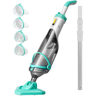 #ad Cordless Rechargeable Pool Vacuum Handheld Pool Cleaner with Telescopic Pole