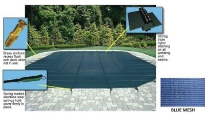 #ad NEW Safety Cover Blue 12 Year Mesh For 14’ x 28’ Rectangle Pool