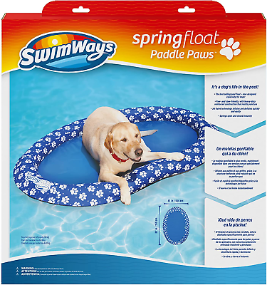 #ad SwimWays Spring Float Paddle Paws Dog Pool Float Large 65 lbs and Up