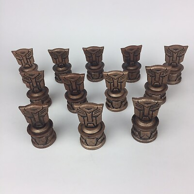 Lot of 12 Transformers Chess Set Replacement Pieces Gold Color PAWN 2006 2007