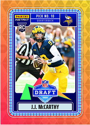 #ad 2024 Panini Instant NFL Draft Night #1 JJ McCarthy RC Rookie VIKINGS PRESALE