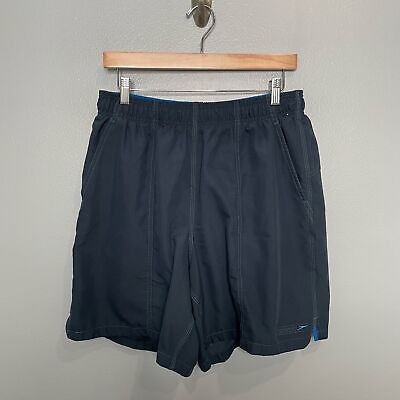 #ad SPEEDO Men#x27;s Navy Blue Swim Trunks sz S Small Swimming Pool Beach Shorts