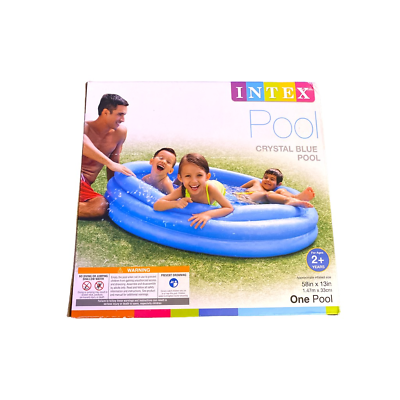 #ad Intex Crystal Kids Inflatable Blue Summer Pool 58quot; x 13quot; Ages 2
