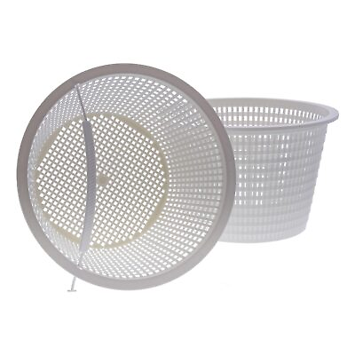 #ad 2 Swimming Pool Plastic Skimmer Replacement Baskets Skim Remove Leaves Debris